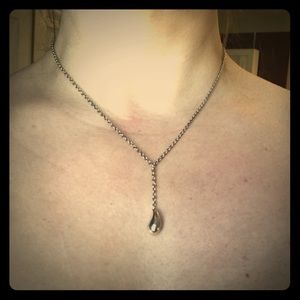 Tiffany Elsa Peretti Teardrop Lariat Necklace